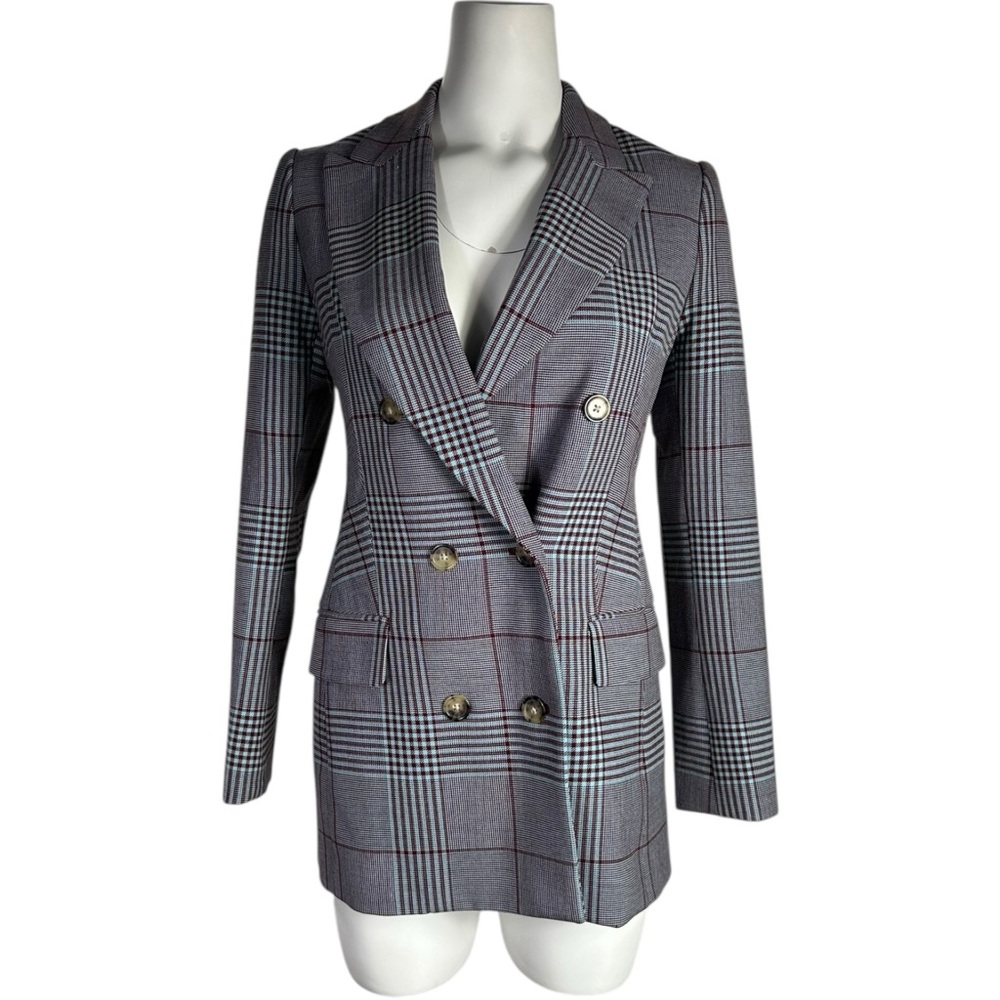 Aritzia Wilfred Margeaux Double Breasted Plaid Blazer Size 0